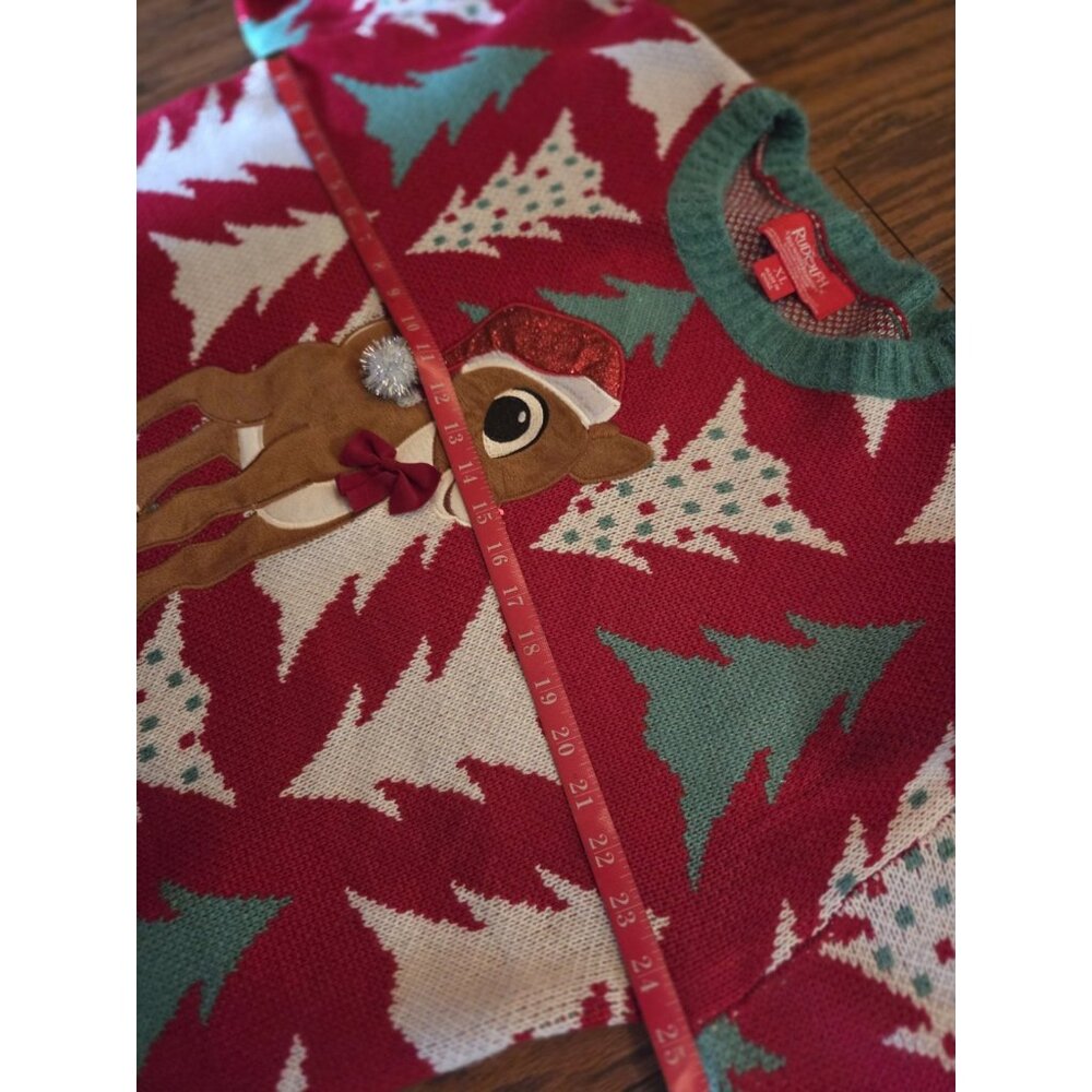 NWT cute Rudolph The Red-Nosed Reindeer Sweater XL Christmas Knit unisex ugly - Picture 7 of 11